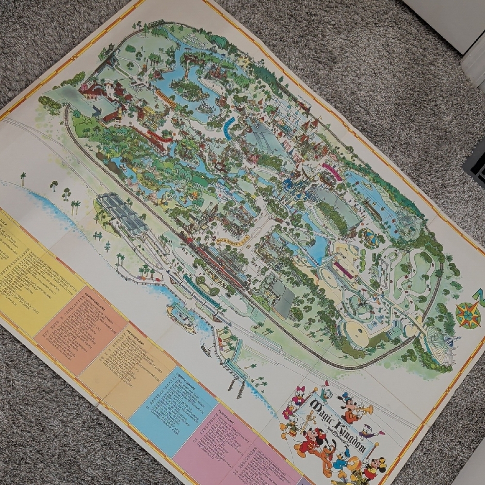 Vintage Disney World Magic Kingdom Map